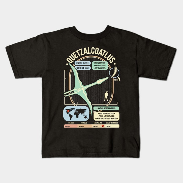 Dinosaur Facts - Quetzalcoatlus Science & Anatomy Gift Kids T-Shirt by GeekMachine